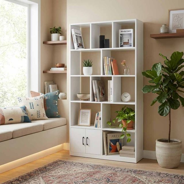 Kệ sách 5 tầng 100x30x180cm gỗ cao su KS68384