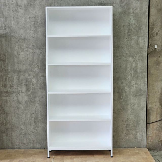 Kệ sách 5 tầng APEX 80x30x183cm gỗ cao su chân sắt KS68386