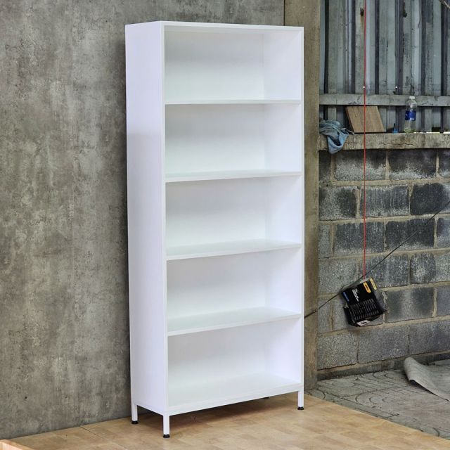 Kệ sách 5 tầng APEX 80x30x183cm gỗ cao su chân sắt KS68386
