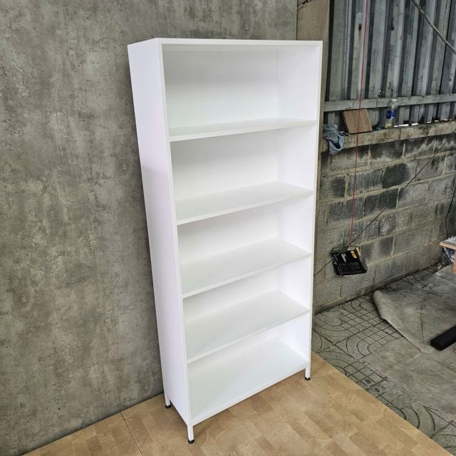 Kệ sách 5 tầng APEX 80x30x183cm gỗ cao su chân sắt KS68386