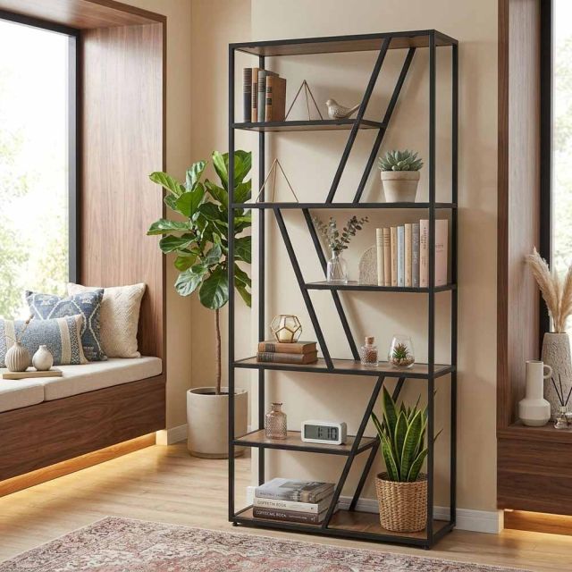 Kệ trang trí TRAP-SHELF 90x34x200cm gỗ plywood khung sắt KTT68113
