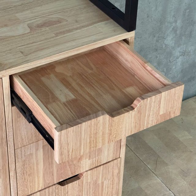 Tủ kệ trang trí 100x38x200cm gỗ cao su khung sắt KTT68115