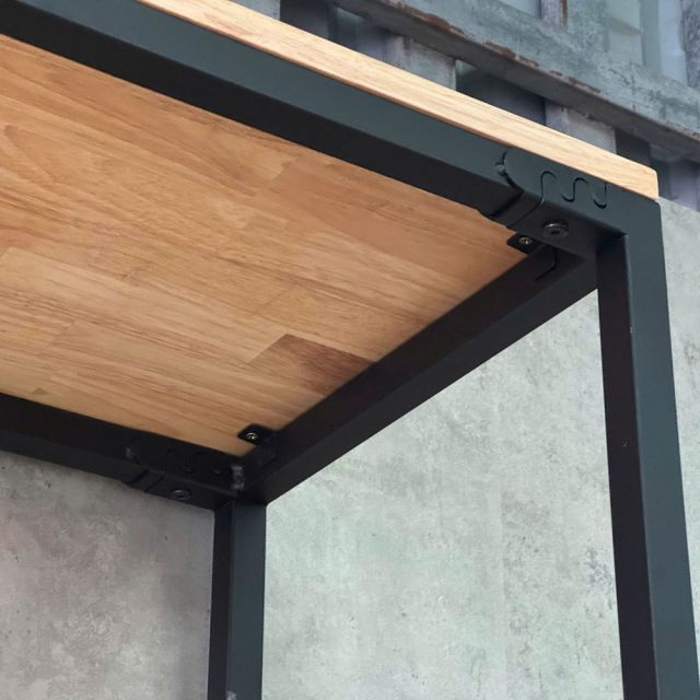Tủ kệ trang trí 100x38x200cm gỗ cao su khung sắt KTT68115