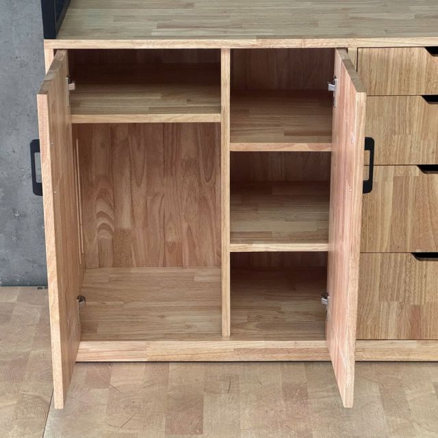 Tủ kệ trang trí 100x38x200cm gỗ cao su khung sắt KTT68115