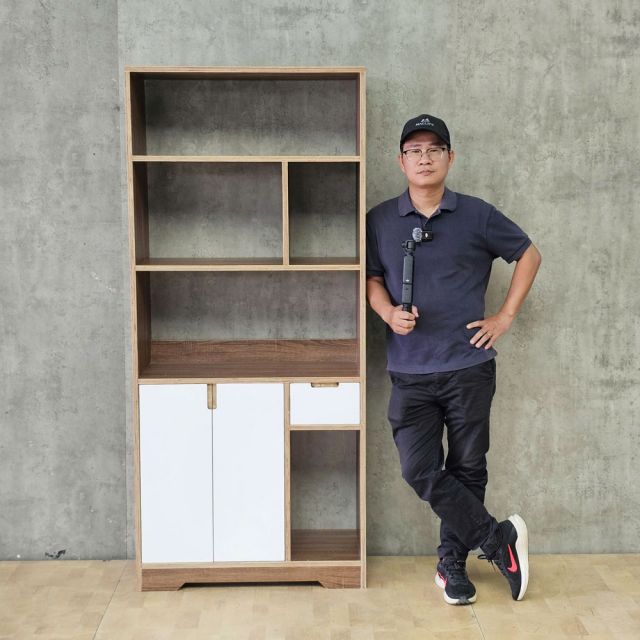 Kệ trưng bày 80x35x180cm gỗ plywood khung sắt KTT68116