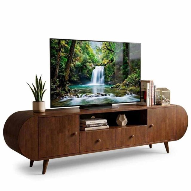 Kệ tivi phòng khách 180x35x45cm gỗ cao su KTV68145