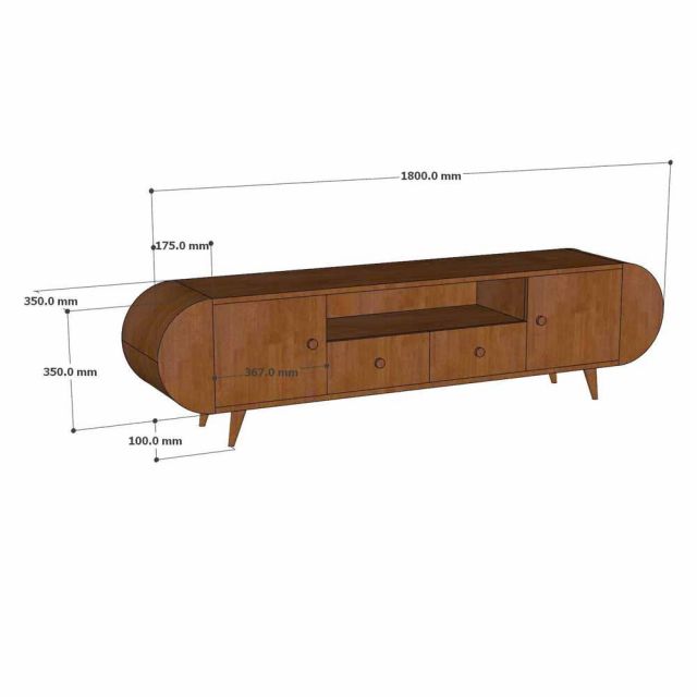 Kệ tivi phòng khách 180x35x45cm gỗ cao su KTV68145