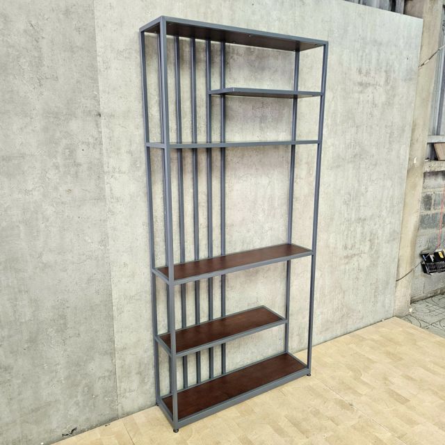 Kệ để tivi 100x27x209cm gỗ cao su khung sắt KTV68147