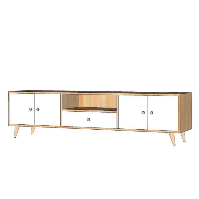 Kệ để tivi 180x40x45cm gỗ cao su KTV68149