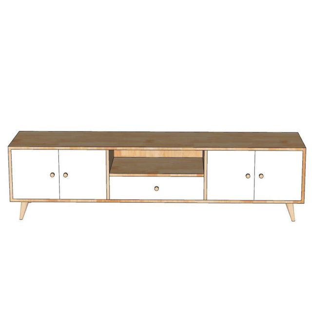 Kệ để tivi 180x40x45cm gỗ cao su KTV68149