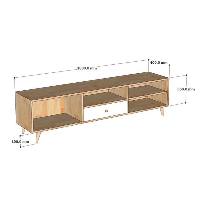 Kệ để tivi 180x40x45cm gỗ cao su KTV68149