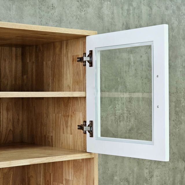 Tủ hồ sơ đứng 80x55x186cm gỗ cao su THS68098