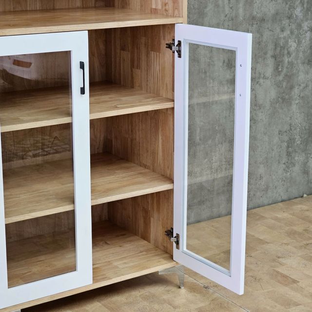 Tủ hồ sơ đứng 80x55x186cm gỗ cao su THS68098