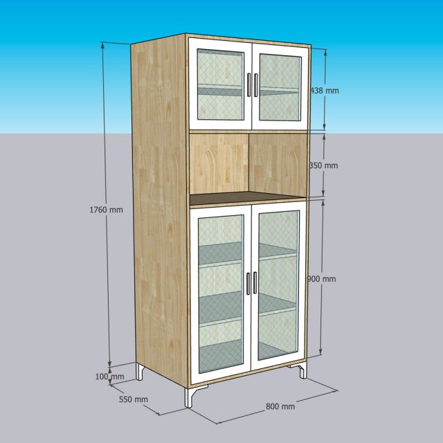 Tủ hồ sơ đứng 80x55x186cm gỗ cao su THS68098