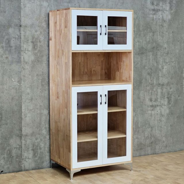 Tủ hồ sơ đứng 80x55x186cm gỗ cao su THS68098