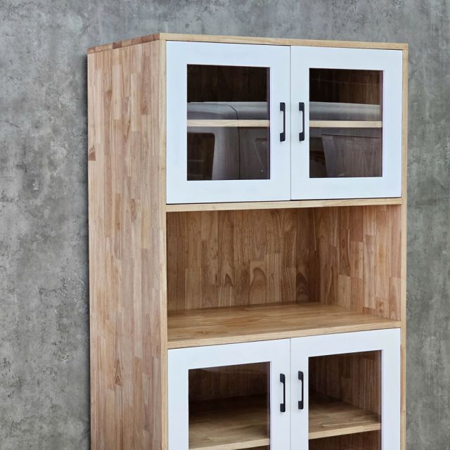 Tủ hồ sơ đứng 80x55x186cm gỗ cao su THS68098