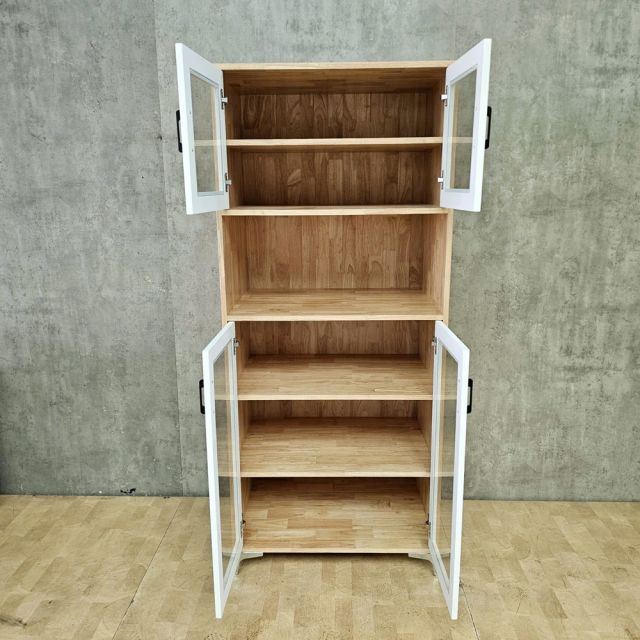 Tủ hồ sơ đứng 80x55x186cm gỗ cao su THS68098