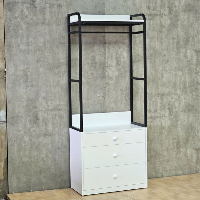 Kệ tủ quần áo có khóa thẻ từ 80x40x200cm gỗ cao su khung sắt TQA68112