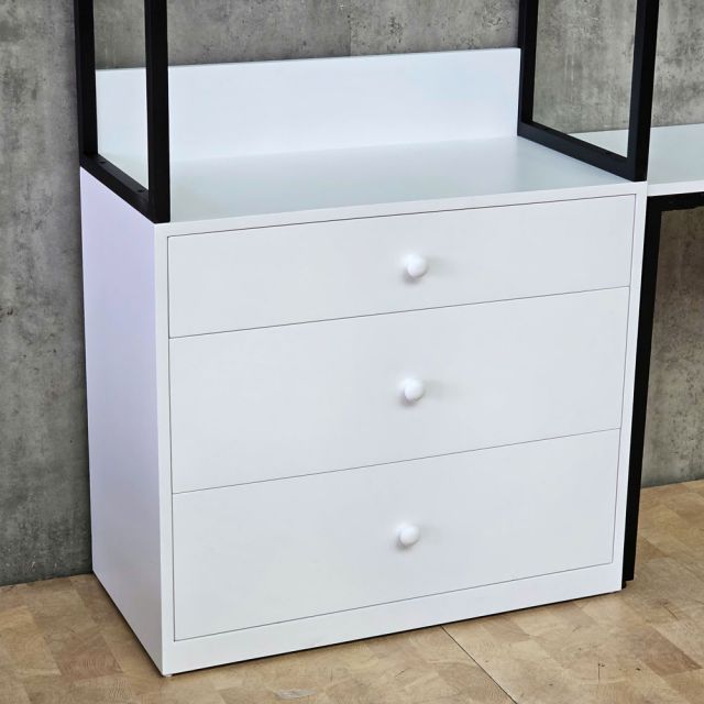 Kệ tủ quần áo có khóa từ kết hợp bàn làm việc 180x40x200cm gỗ cao su TQA68113