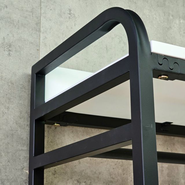 Tủ kệ treo quần áo 120x40x200cm gỗ cao su khung sắt TQA68114