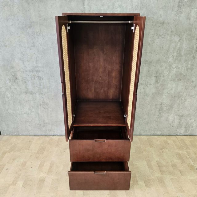 Tủ treo quần áo 60x55x150cm gỗ cao su TQA68116