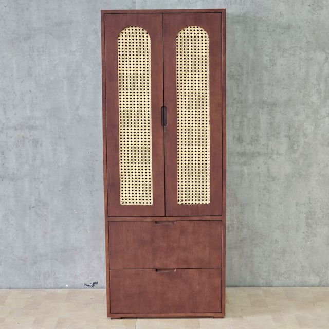 Tủ treo quần áo 60x55x150cm gỗ cao su TQA68116