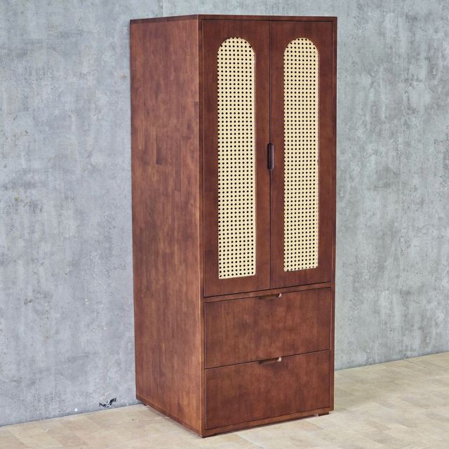 Tủ treo quần áo 60x55x150cm gỗ cao su TQA68116