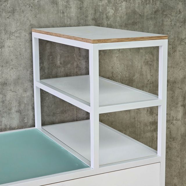 Bàn thao tác 120x80x135cm gỗ plywood chân sắt WSTB008
