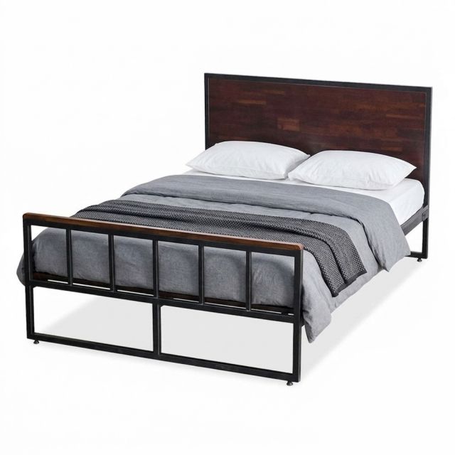 Giường ngủ lắp ráp 140x200cm gỗ tràm GN68058
