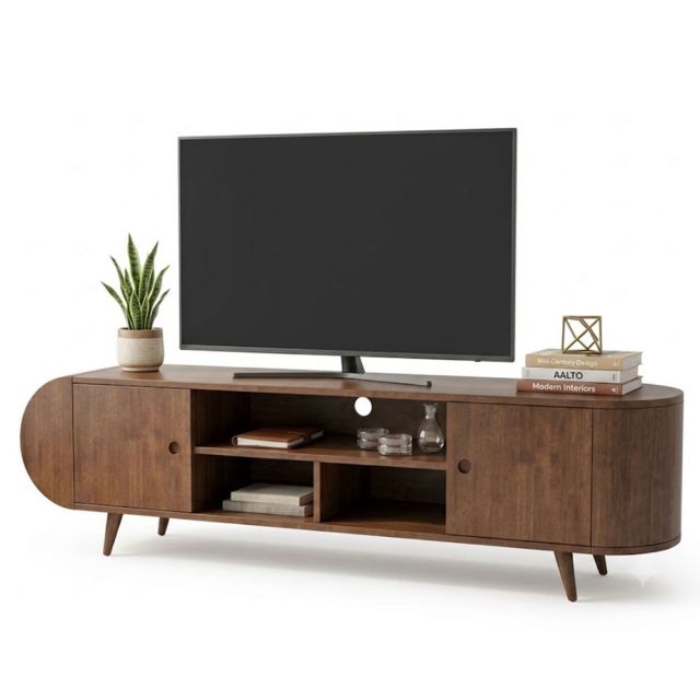 Kệ tivi phòng khách 180x35x45cm gỗ cao su KTV68146