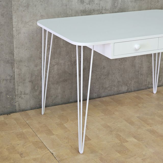 Bàn làm việc có ngăn kéo 115x75x75cm gỗ cao su chân Hairpin BD68202