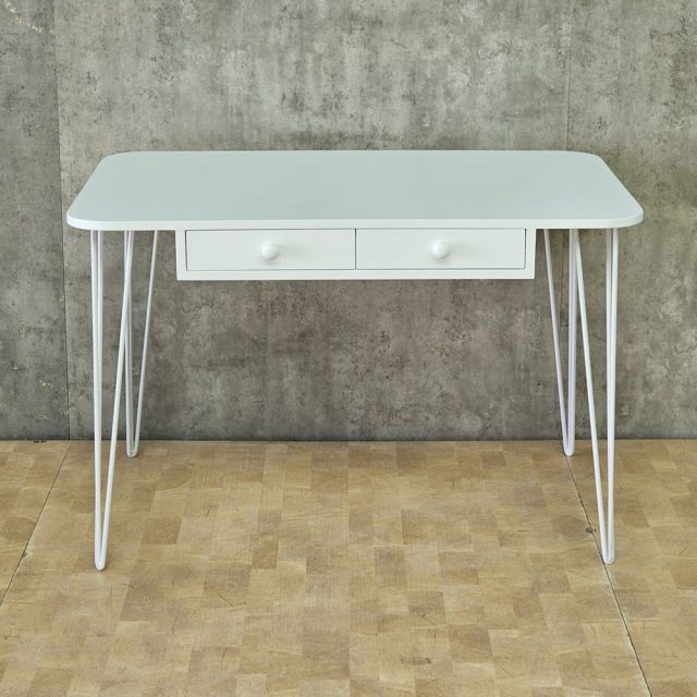 Bàn làm việc có ngăn kéo 115x75x75cm gỗ cao su chân Hairpin BD68202