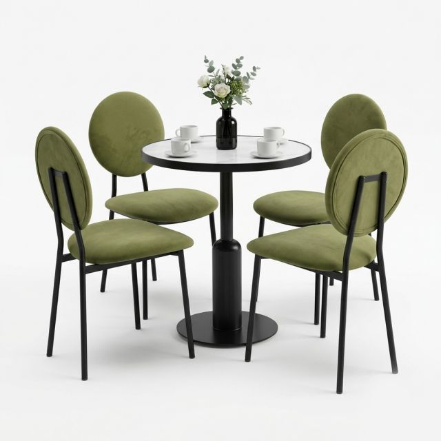 Combo bàn ghế cafe chân sắt sơn tĩnh điện CBCF370