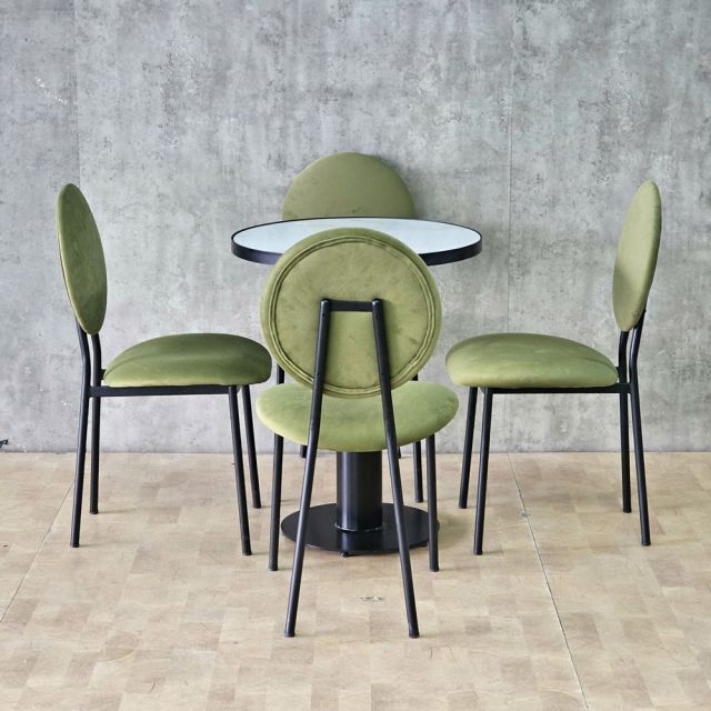 Combo bàn ghế cafe chân sắt sơn tĩnh điện CBCF370