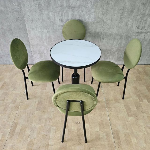 Combo bàn ghế cafe chân sắt sơn tĩnh điện CBCF370