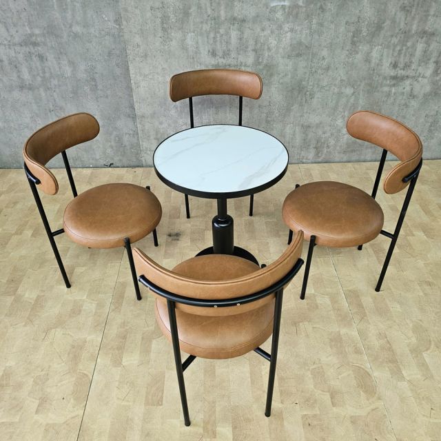 Combo bàn ghế cafe chân sắt sơn tĩnh điện CBCF371