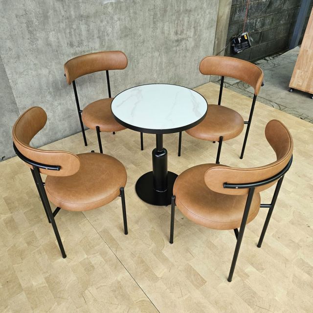 Combo bàn ghế cafe chân sắt sơn tĩnh điện CBCF371