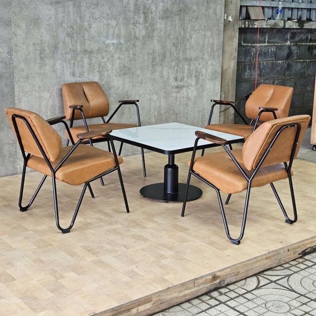 Combo bàn ghế cafe chân sắt sơn tĩnh điện CBCF372