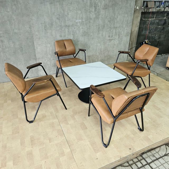 Combo bàn ghế cafe chân sắt sơn tĩnh điện CBCF372