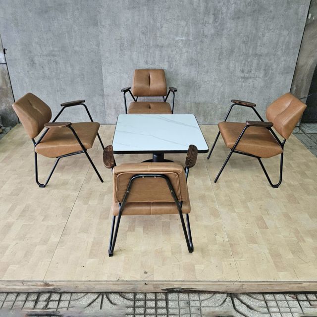 Combo bàn ghế cafe chân sắt sơn tĩnh điện CBCF372