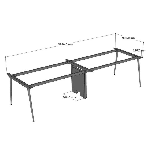 Chân bàn tạo dáng 299x99x73cm sơn tĩnh điện hệ CONE CHB68134