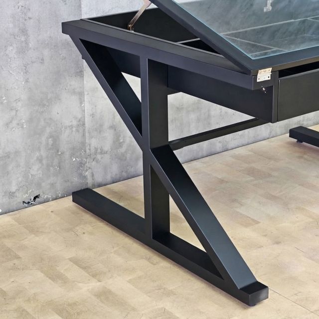 Bàn kiến trúc 130x100cm gỗ cao su chân chữ Z lắp ráp DD68017