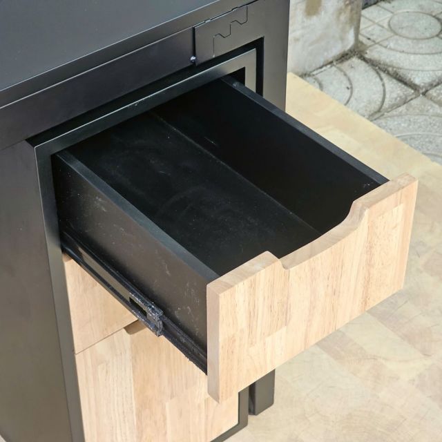 Bàn kiến trúc có hộp điện 180x70cm gỗ cao su chân chữ Z lắp ráp DD68018