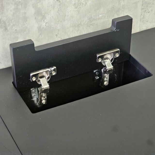 Bàn kiến trúc có hộp điện 180x70cm gỗ cao su chân chữ Z lắp ráp DD68018