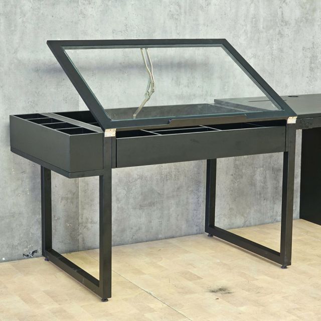 Bàn kiến trúc có hộp điện 180x70cm gỗ cao su chân chữ Z lắp ráp DD68018