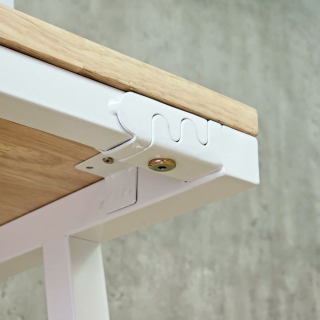 Bàn học kết hợp kệ sách 80x60x150cm gỗ cao su chân sắt FD68100