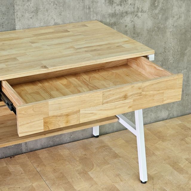 Bàn làm việc QUYLL 80x60x75cm gỗ cao su chân sắt FD68101