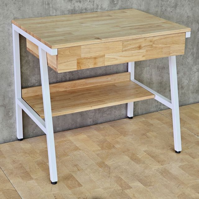 Bàn làm việc QUYLL 80x60x75cm gỗ cao su chân sắt FD68101
