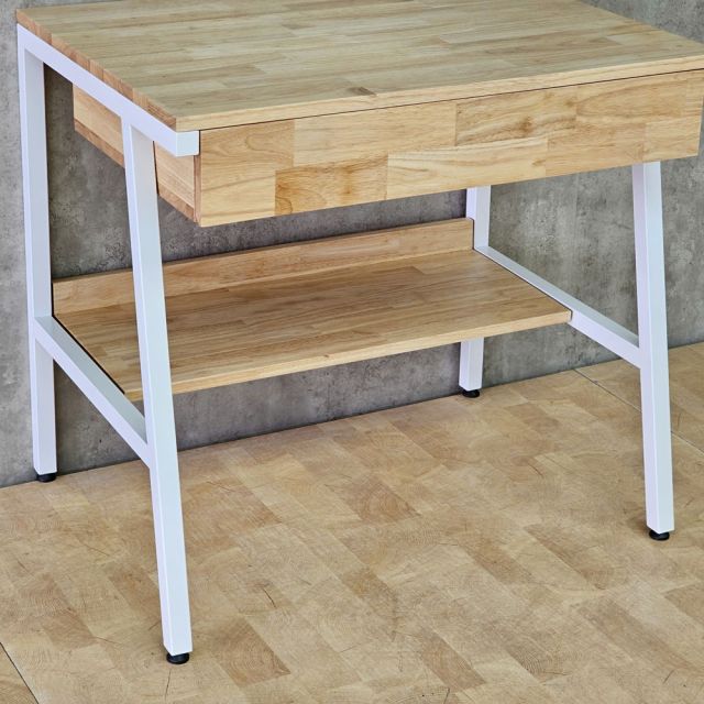 Bàn làm việc QUYLL 80x60x75cm gỗ cao su chân sắt FD68101
