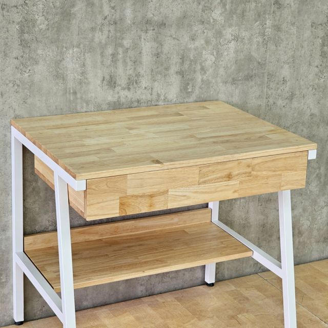 Bàn làm việc QUYLL 80x60x75cm gỗ cao su chân sắt FD68101
